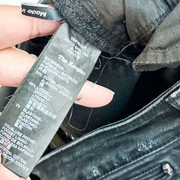 The Kooples Skin Black Denim Ripped Jeans Skull Accent Pocket Size 26 - Picture 7 of 8